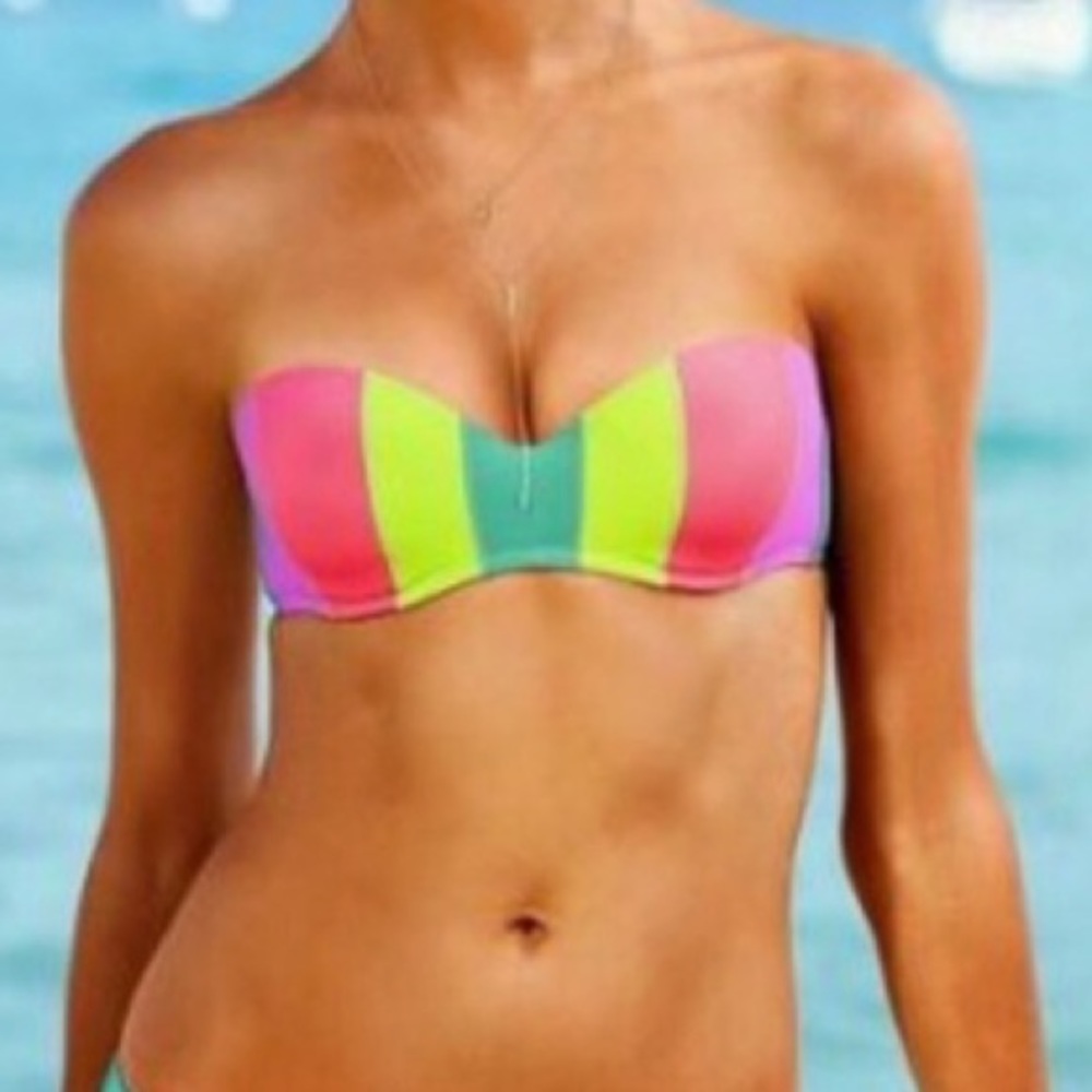 Victoria’s Secret Color-Block Bandeau Bikini Top